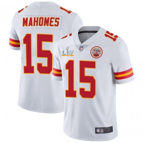 Men's Kansas City Chiefs #15 Patrick Mahomes White 2021 Super Bowl LV Stitched Jersey